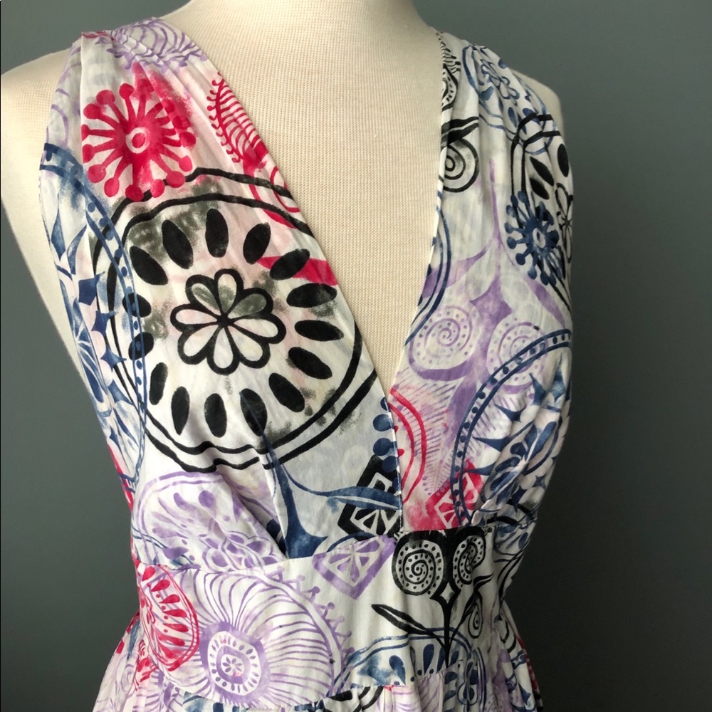 Adam Lippes Multicolor Patterned Cross Back Dress - image 3